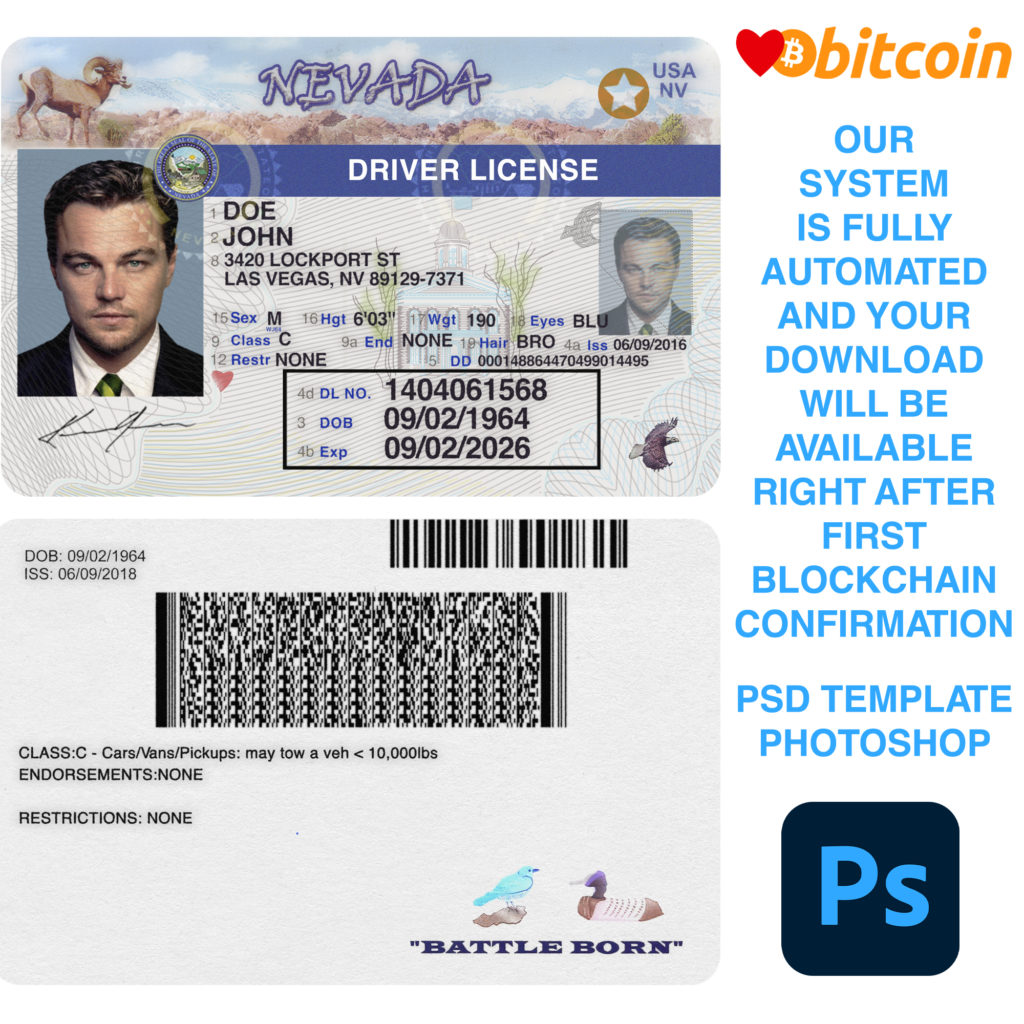 Nevada Driver License Template V1 USA Templates   Nevada Driver License Template V1 1024x1024 